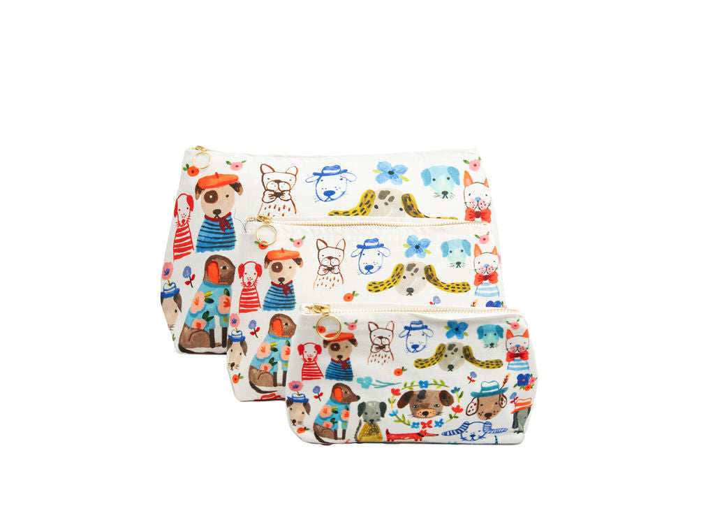 Painted Dog Cosmetic Bags