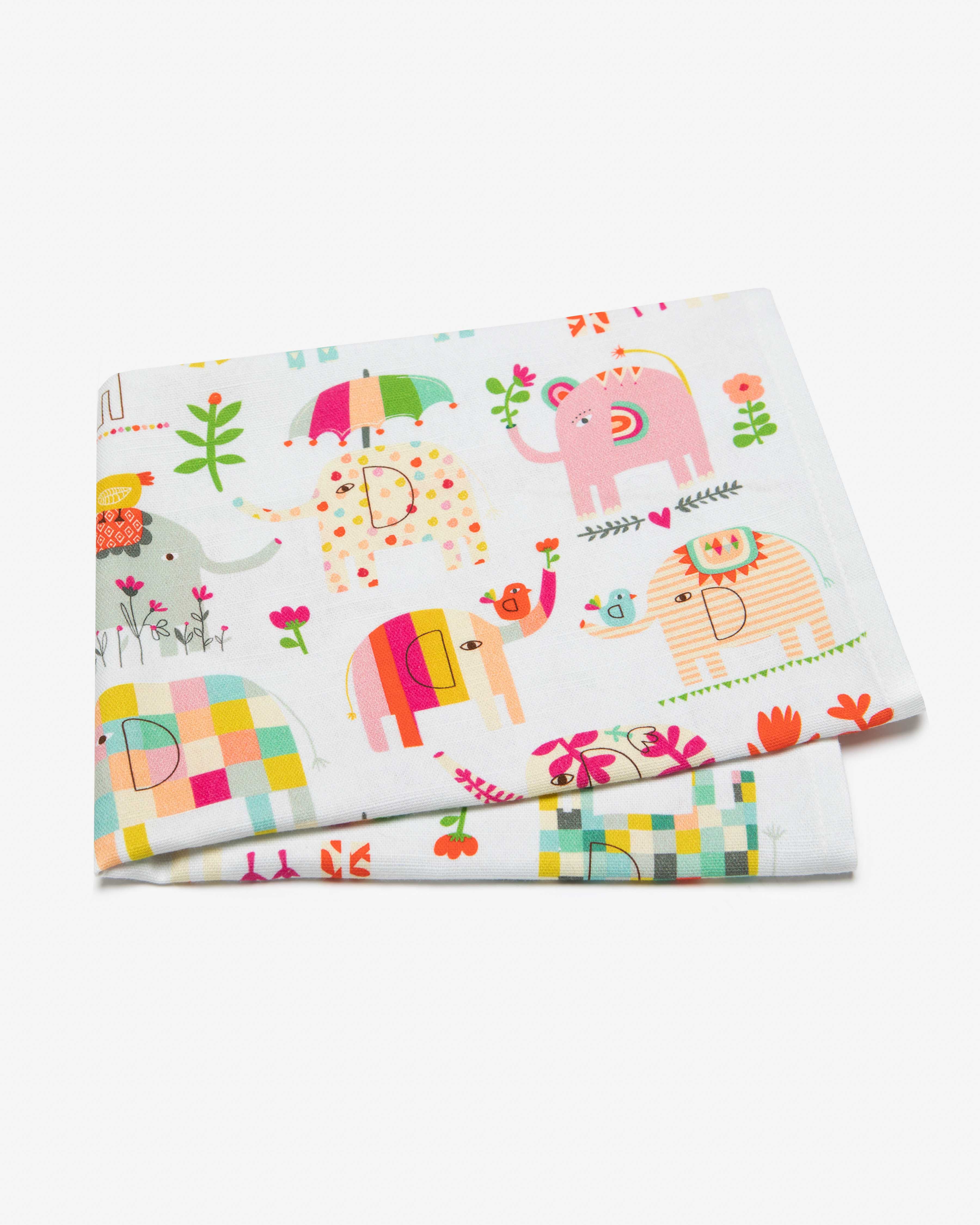 Elephant Garden Tea Towel