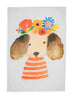 Floral Dog Tea Towel
