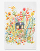 Black Cottage Tea Towel